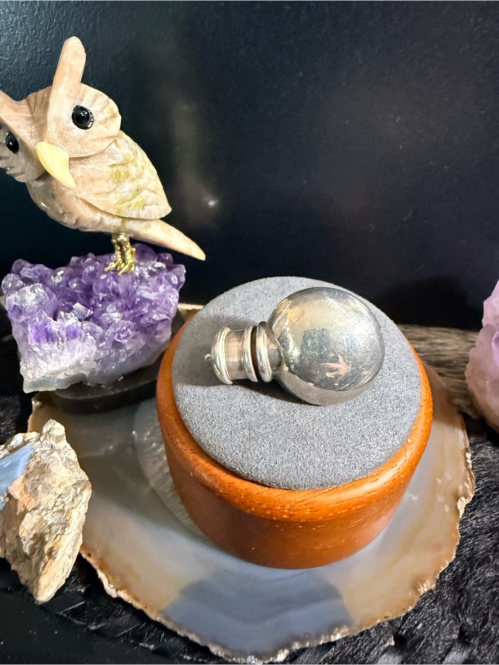 925, Sterling Silver Round Vintage CQ Bubble Wand Pendant ~ Ted Cutter